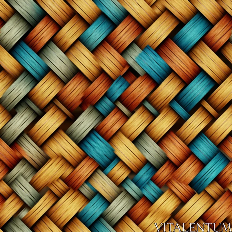Natural Wood Grain Woven Basket Texture AI Image