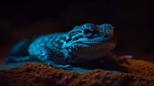 Stunning Close-up of a Blue Agama Lizard | Vibrant Colors
