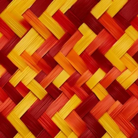 Woven Geometric Pattern Mat in Red, Orange, Yellow