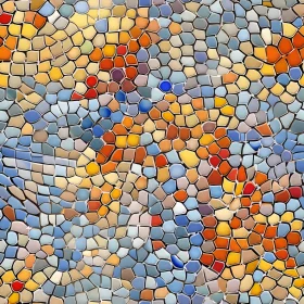 Colorful Tiles Mosaic Pattern on White Background