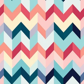 Chevron Zigzag Vector Pattern in Pink, Blue, and Green