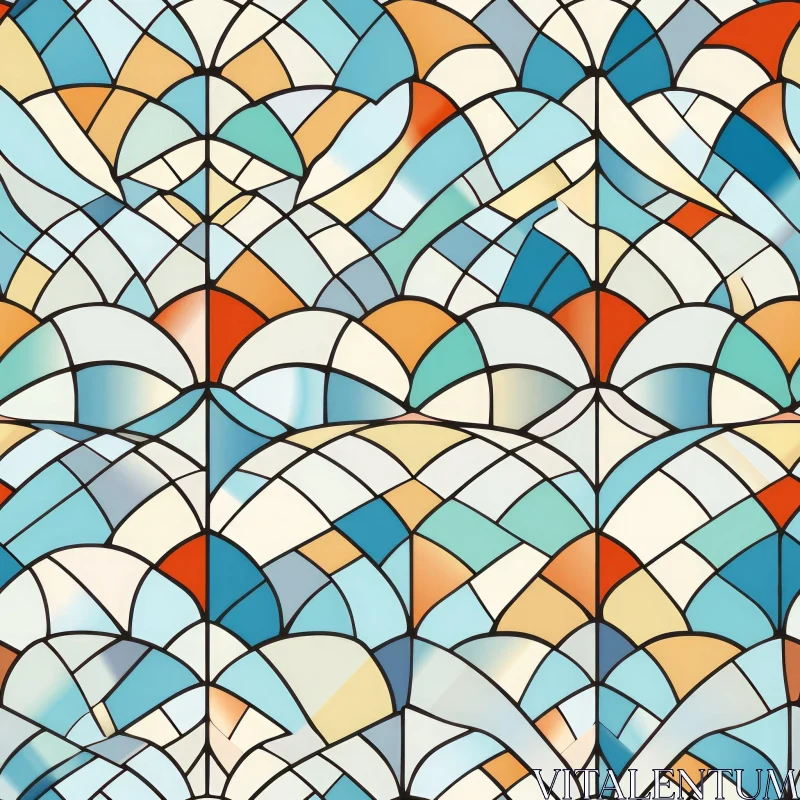 Ethereal Geometric Stained Glass Pattern AI Image