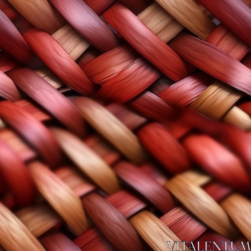 AI ART Red and Brown Woven Fabric Texture Close-Up