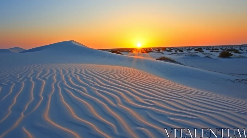 Serene Desert Landscape at Sunset AI Image