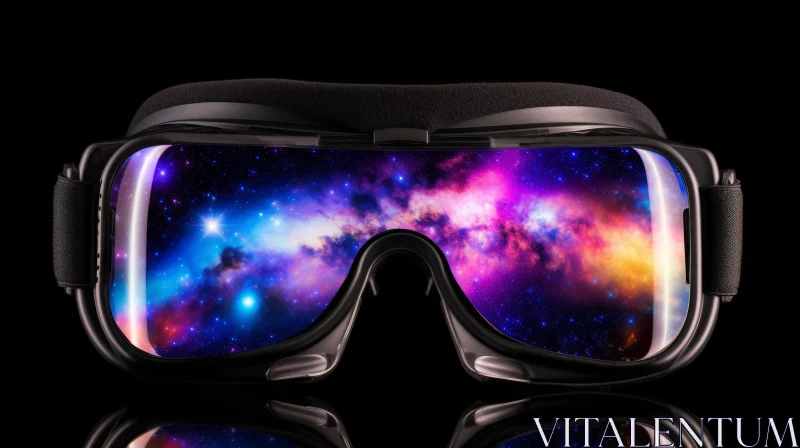 Virtual Reality Goggles Reflecting Starry Night Sky AI Image