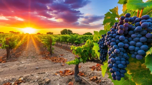 Bountiful Grape Harvest: A Captivating Image of Ripe Grapes in a Vineyard