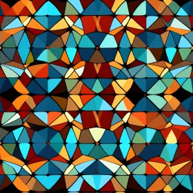 Dark Blue Kaleidoscope Pattern - Symmetrical Colored Glass Design