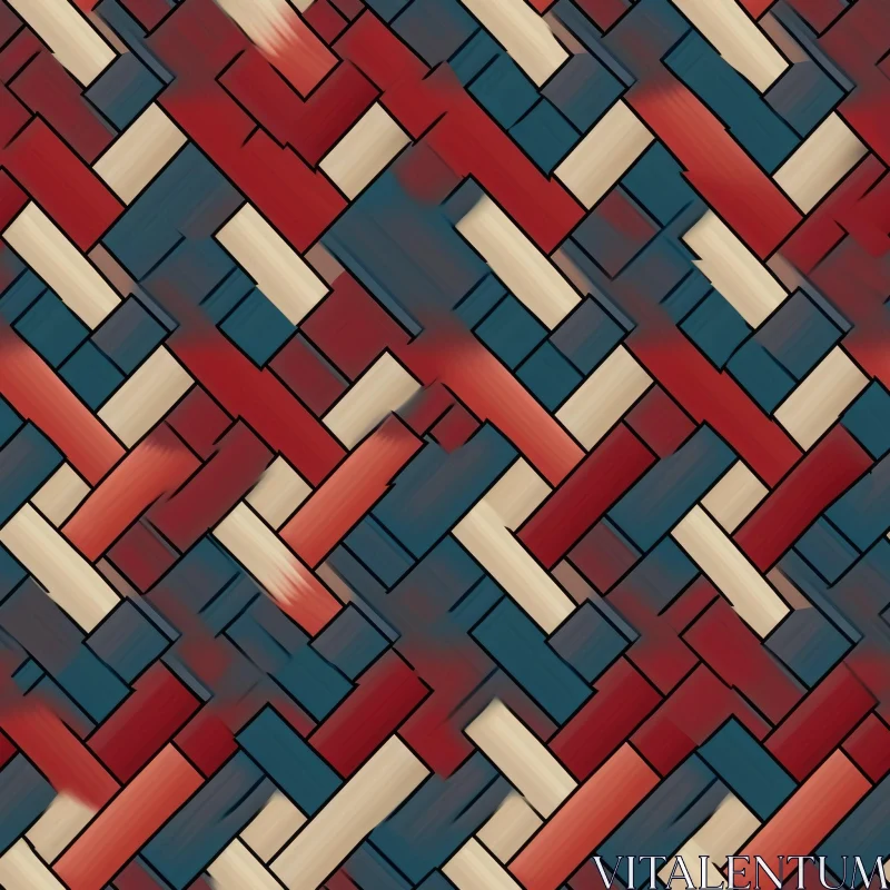AI ART Soft Red Blue White Stripes Herringbone Pattern Background