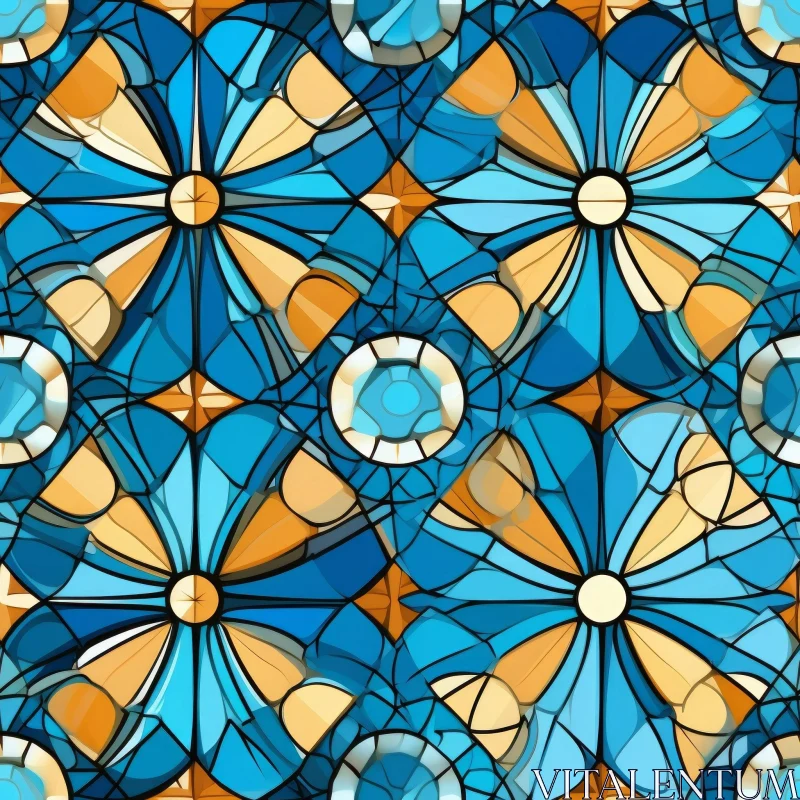 AI ART Stained Glass Quatrefoil Pattern - Medieval Inspired Design