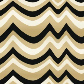 Elegant Gold Black White Waves Pattern