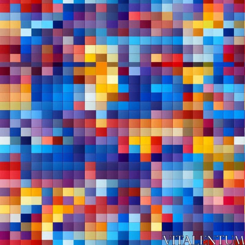 Pixelated Colorful Mosaic Texture AI Image