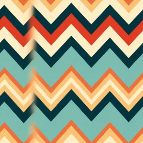 Retro 70s Chevron Pattern in Orange, Red, White, and Blue