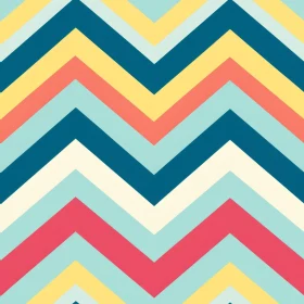 Retro-Geometric Chevron Pattern with 7 Color Scheme