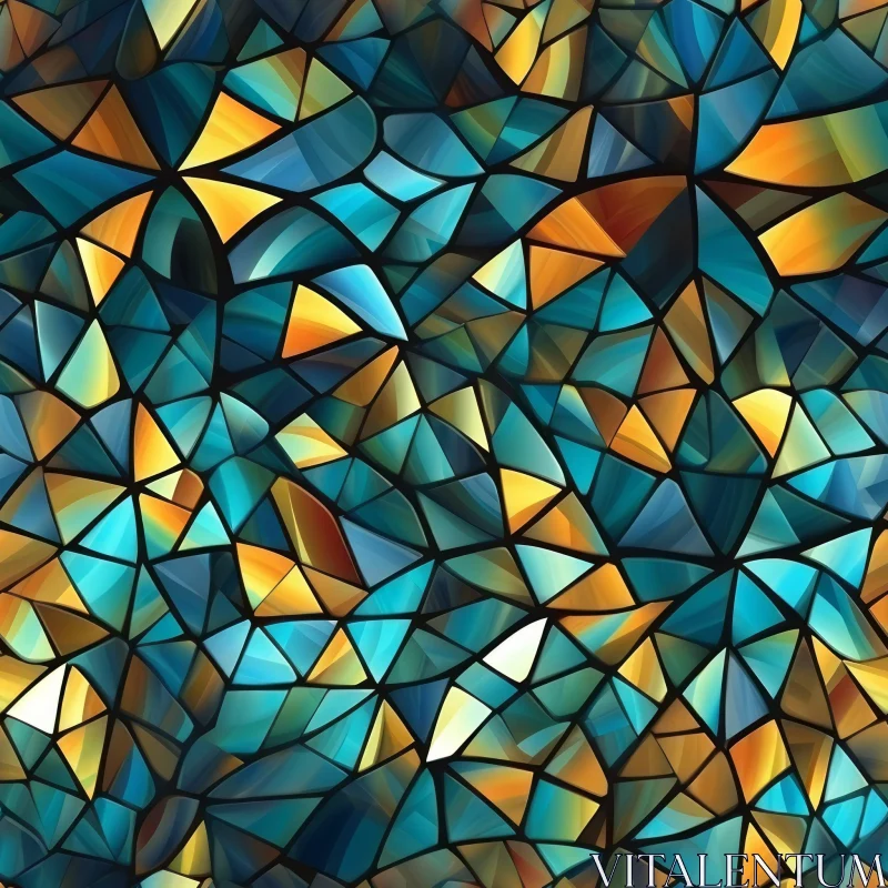 Seamless Stained Glass Mosaic Vector Background AI Image