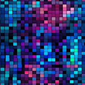 Blue Purple Pink Mosaic Squares Pattern