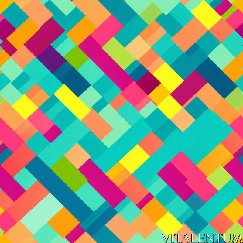Bright Geometric Pattern with Rhombuses and Stripes AI Image