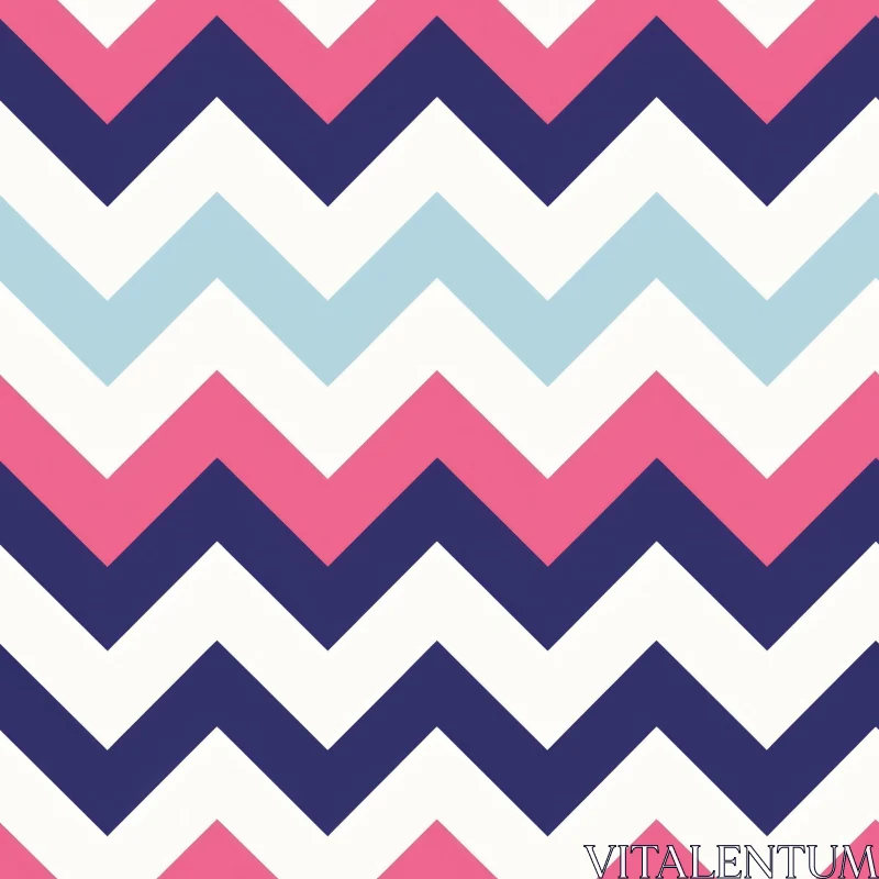 AI ART Chevron Seamless Pattern in Pink, Blue, White