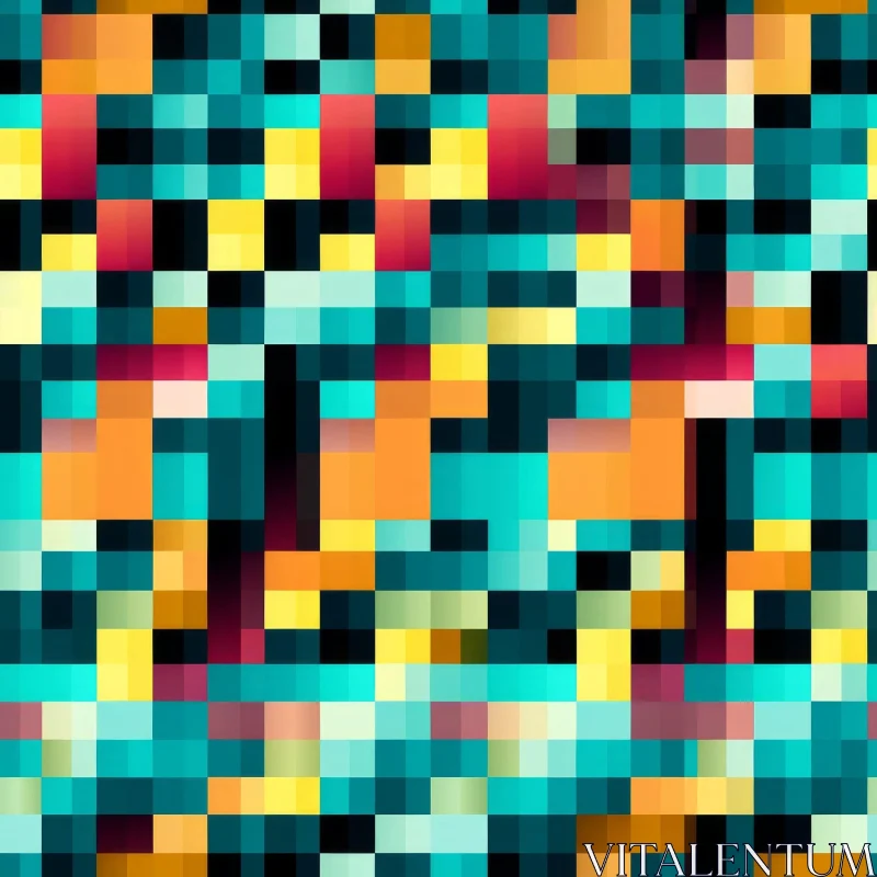 AI ART Colorful Pixel Pattern - Abstract Design for Web and Fabric