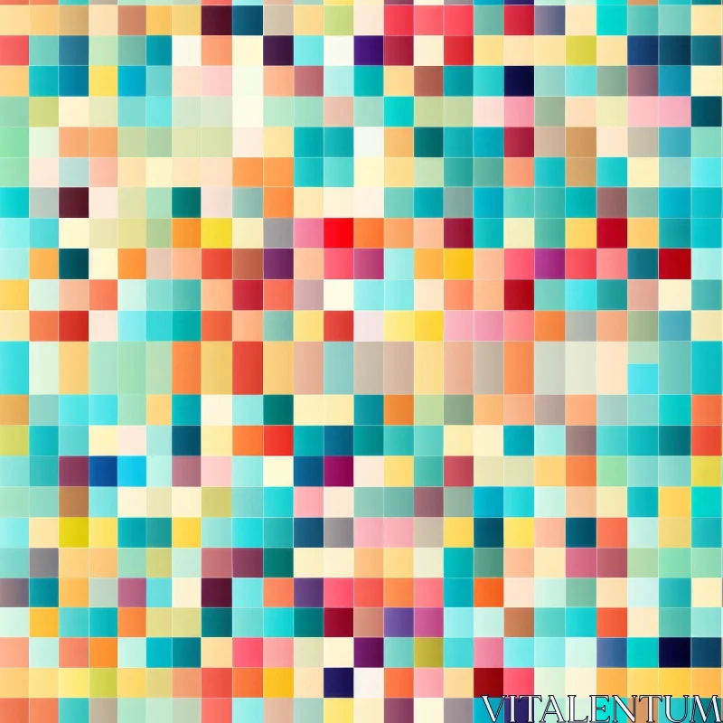 AI ART Colorful Pixel Pattern - Abstract Seamless Design