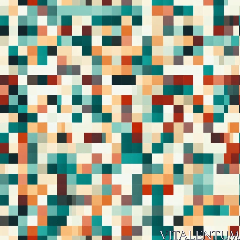 AI ART Pixelated Retro Computing Pattern