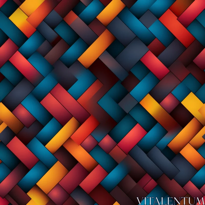 Woven Multicolored Striped Pattern - Seamless Design AI Image