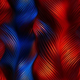 Interconnected Blue and Red Strands - Abstract 3D Rendering