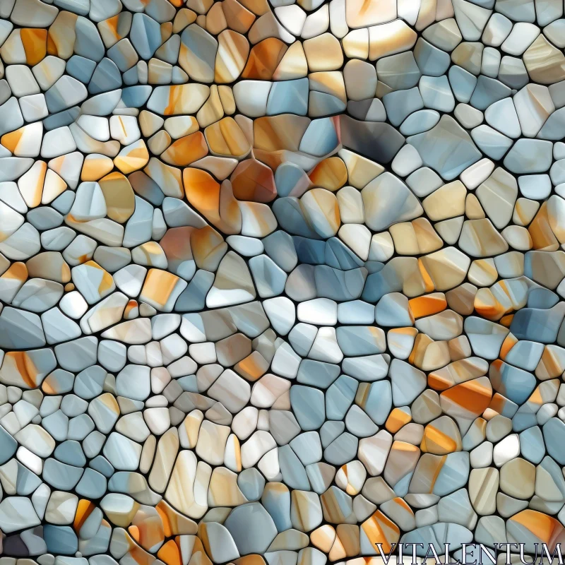 AI ART Seamless Mosaic Pattern with Pebbles Texture