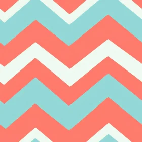 Coral and Blue Chevron Pattern