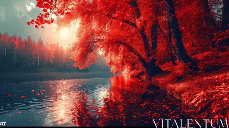 Enchanting Forest Landscape in Fall | Serene Nature Art AI Image