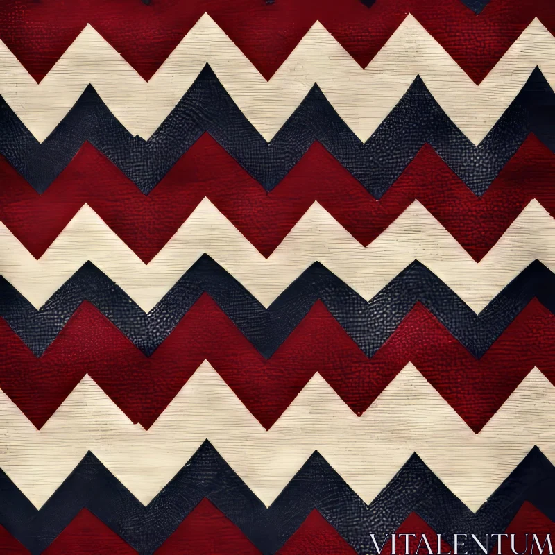 Red, White, and Blue Chevron Pattern AI Image