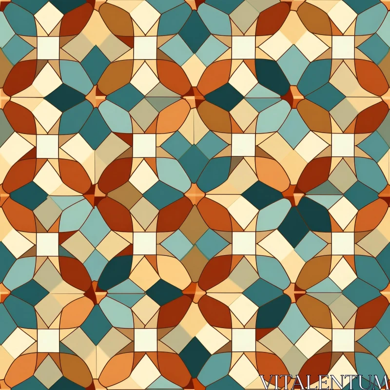 AI ART Symmetrical Earth Tones Geometric Pattern - Moroccan Tiles Inspiration