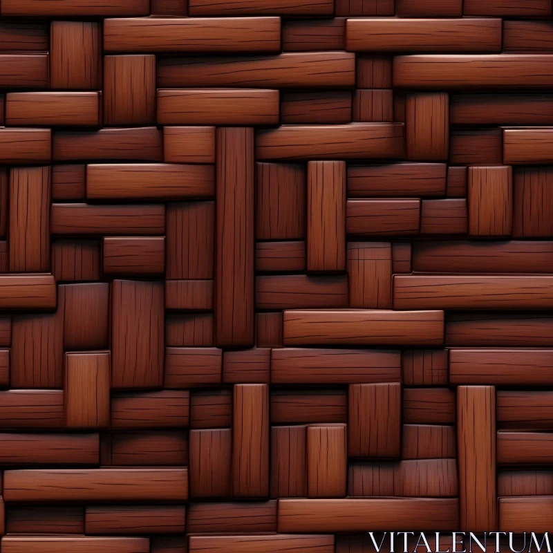 Brown Wooden Basket Weave Texture for Digital Art AI Image