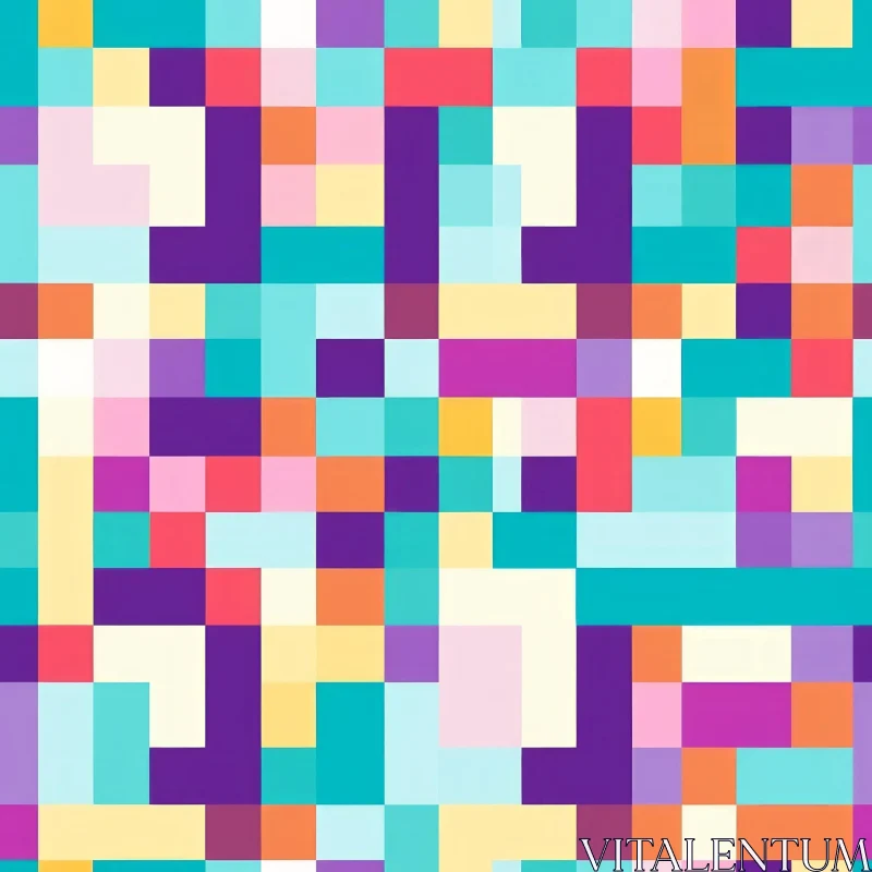 Cheerful Pixel Pattern for Web and Fabric Design AI Image