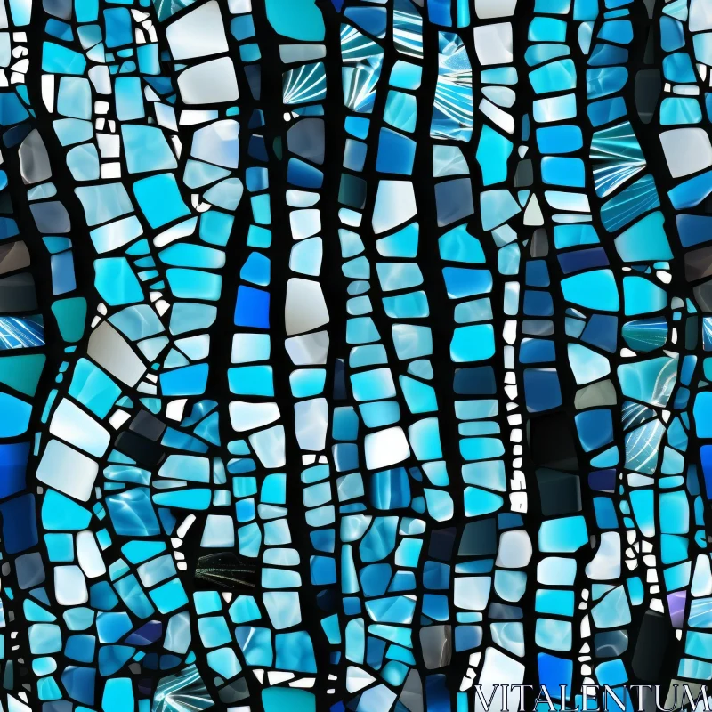 Blue and Green Mosaic Pattern - Seamless Tiles AI Image