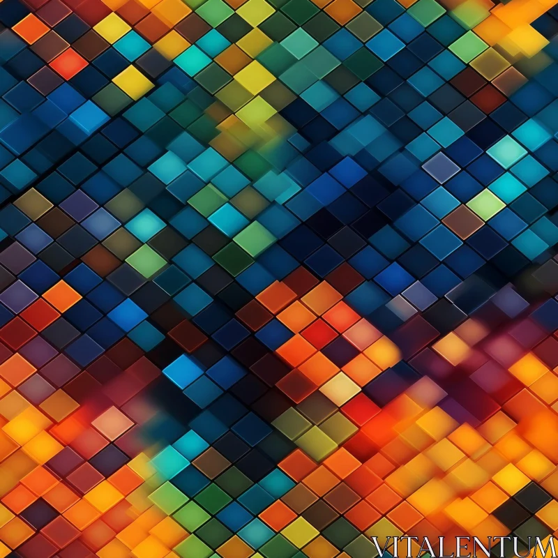 Colorful Abstract Squares Background AI Image