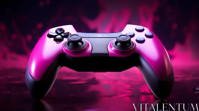 Pink and Black Video Game Controller 3D Rendering AI Image
