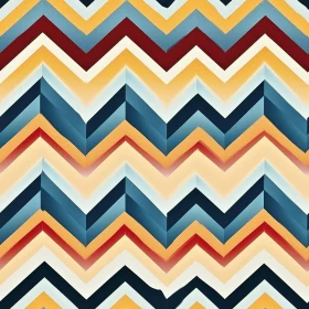 3D Chevrons Seamless Pattern in Red, Blue, Yellow, White