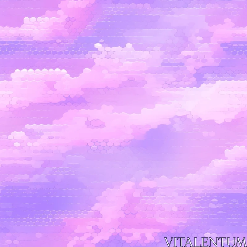 Dreamy Pink and Purple Clouds Pattern AI Image