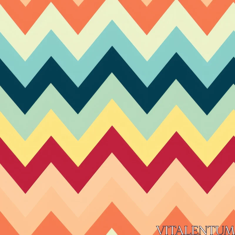 AI ART Retro Zig Zag Stripes Pattern in Pastel Shades