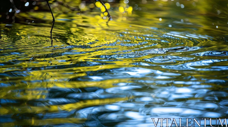 Sunlit Lake Surface with Clear, Rippled Water | Nature Photography AI Image