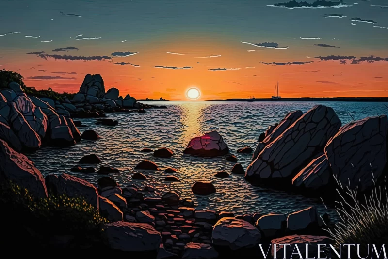 AI ART Captivating Sunset Painting with Optical Illusion | Yuriy Konkov