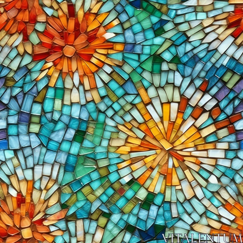 AI ART Colorful Mosaic Pattern - Energy and Movement