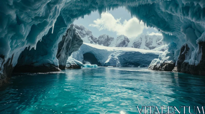 Discover the Enchanting Ice Cave in Antarctica AI Image