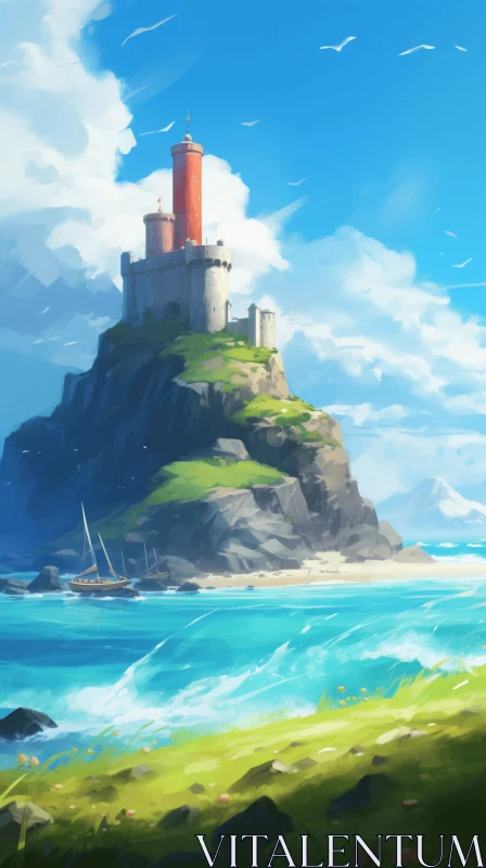 Enchanting Lighthouse by the Sea - Captivating Artwork AI Image