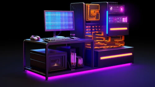 Futuristic Computer Setup | 3D Rendering Mystery