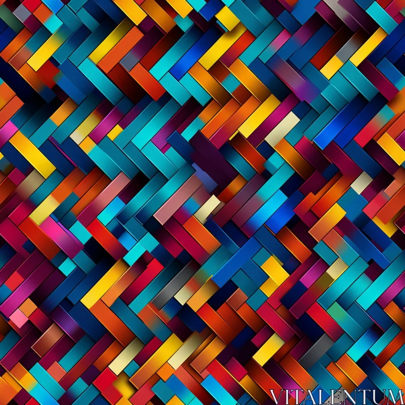 Multicolored Tiles Herringbone Pattern Background AI Image