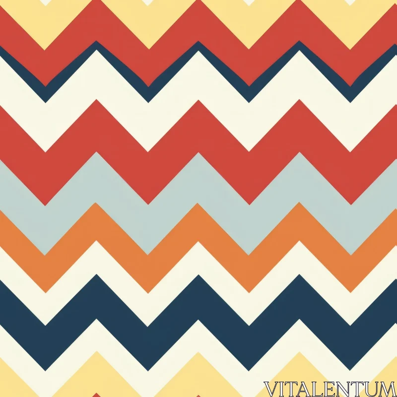 Retro Chevron Pattern - Warm Colors | Seamless Vector Design AI Image