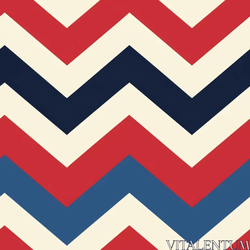 Chevron Pattern in Red, White, and Blue AI Image
