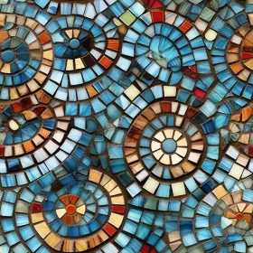 Colorful Tile Mosaic - Circular Symmetry Design
