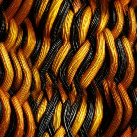 Elegant Black and Gold Ribbed Fabric Close-Up